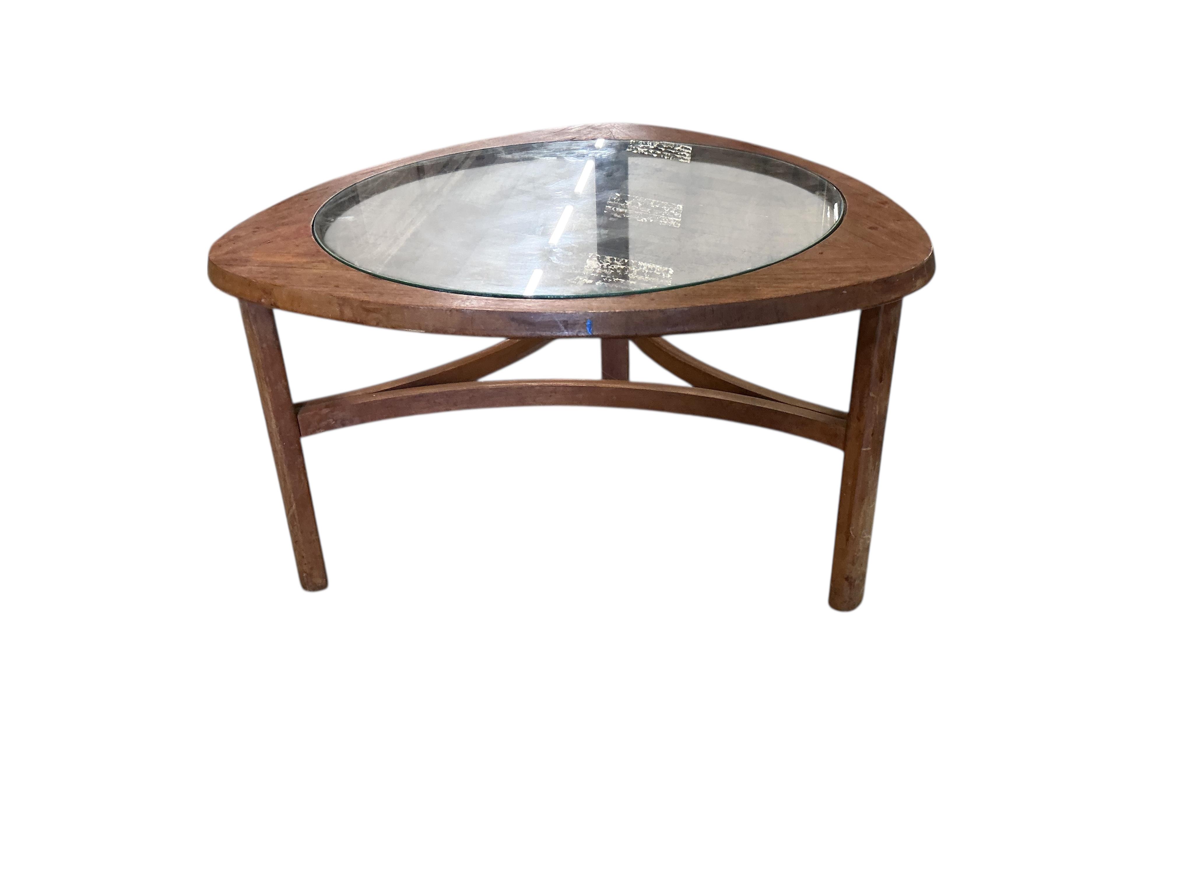 A G Plan style mid century coffee table, width 76cm, height 44cm